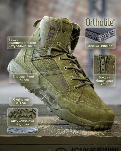 Тактичні черевики 5.11 Midle Olive 95810-40 фото