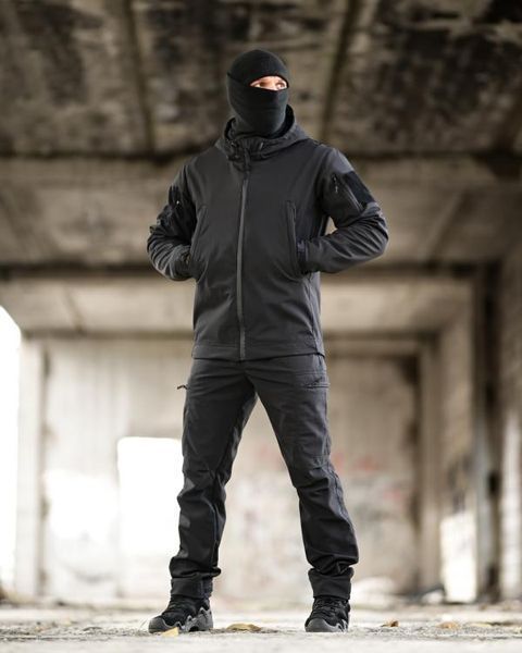 Тактичний костюм Soft Shell 5в1 Black 94605-46 фото